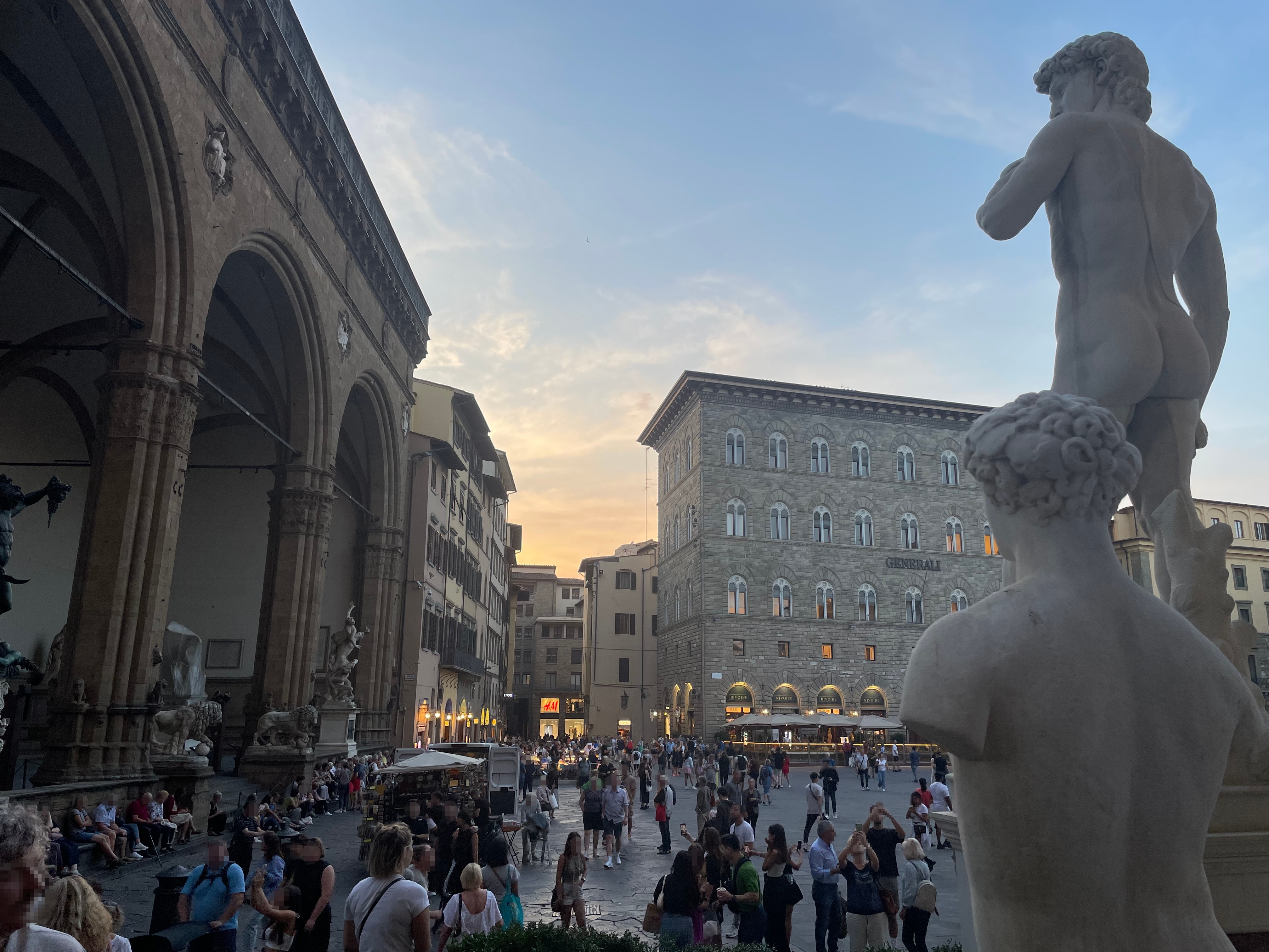 Blick aus dem Palazzo Vecchio auf den Piazza della Signoria