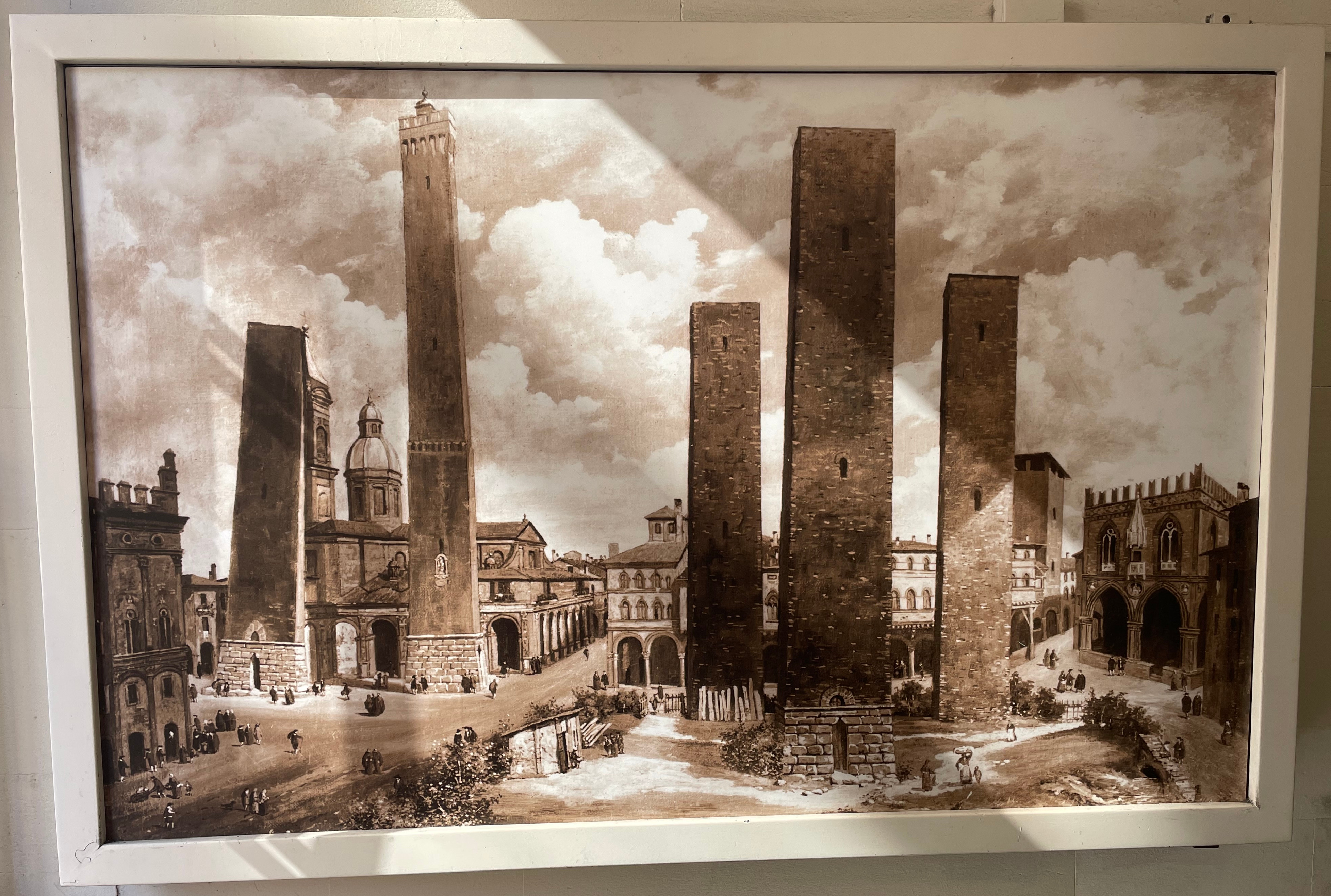 Historische Ansicht einiger Türme von Bologna